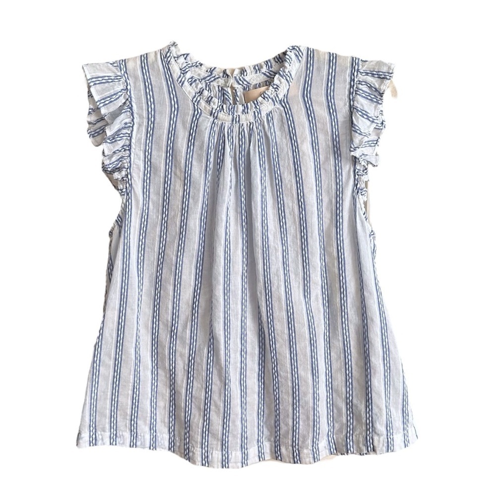 ISABELLA SINCLAIR Anthropologie Getaway Ruffle Sleeveless Top French Girl Medium